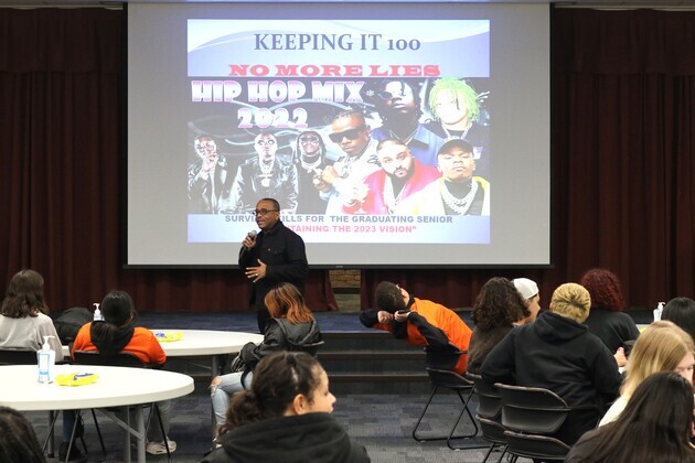 Larry Johnson, GRPS Chief of Staff and Executive Director of Public Safety and School Security, led a powerful workshop for senior scholars intended to help them safely and positively navigate their final year of K-12 education