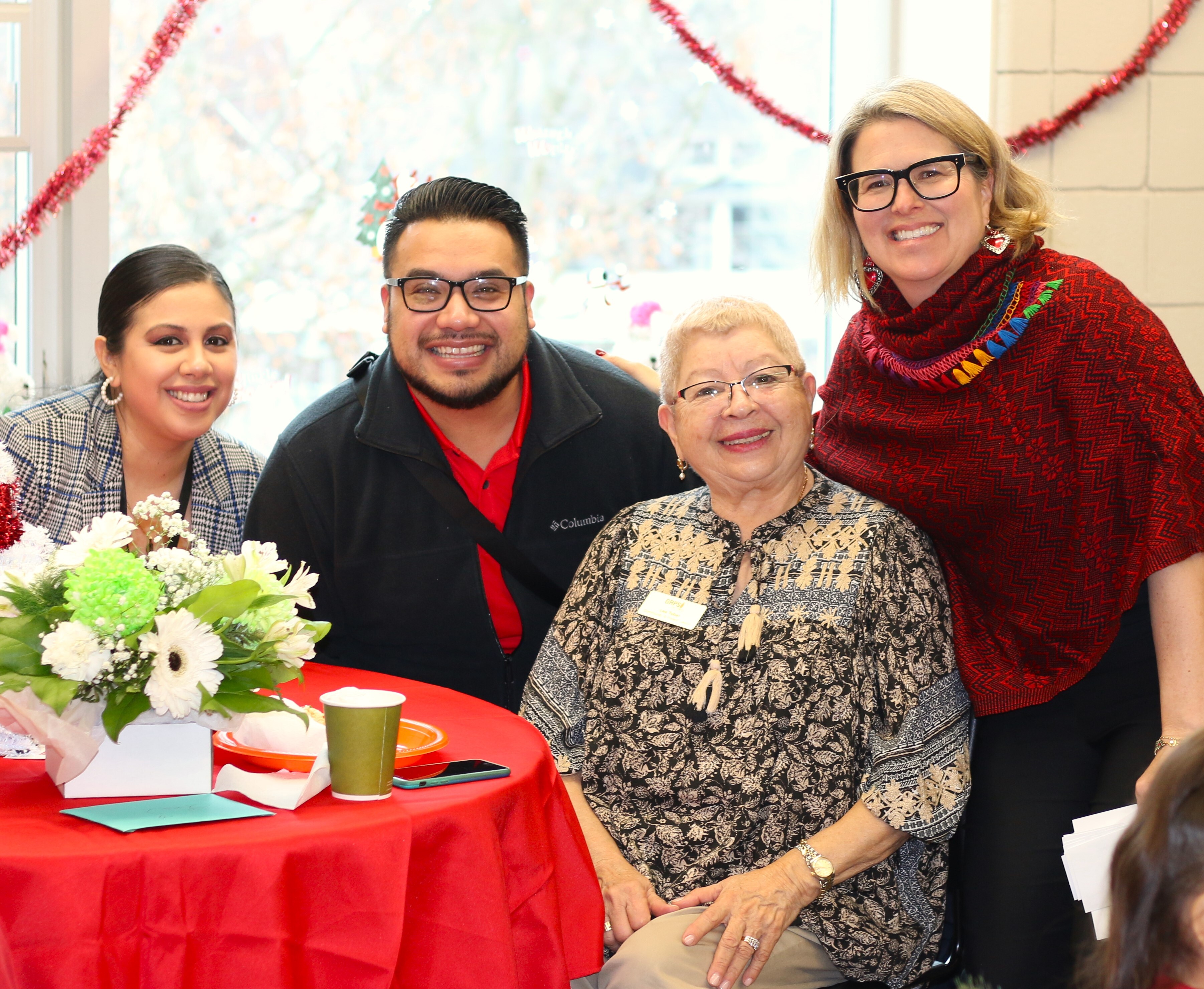 Karrie Roy (far right) with special guests, including (from left) Vanessa Cervantes of Buchanan School (which will host the next Abriendo Puertas sessions), Javier Cervantes, GRPS communications coordinator, and Lea Tobar, a longtime GRPS employee and now an EL Parent Community liaison.