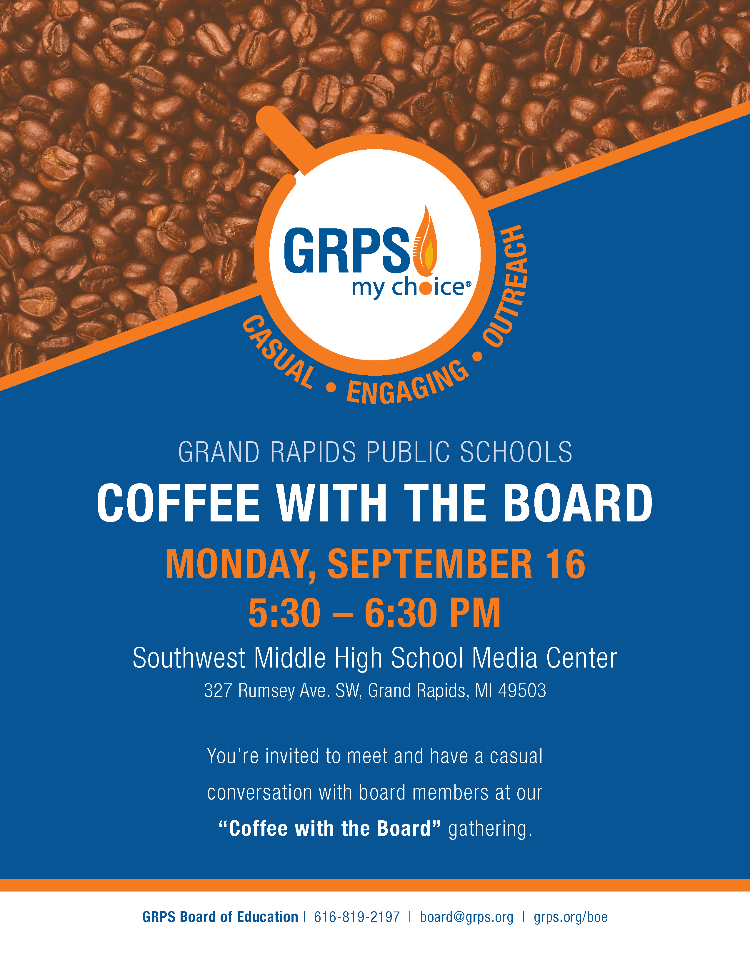 Coffee with the BOE information flyer